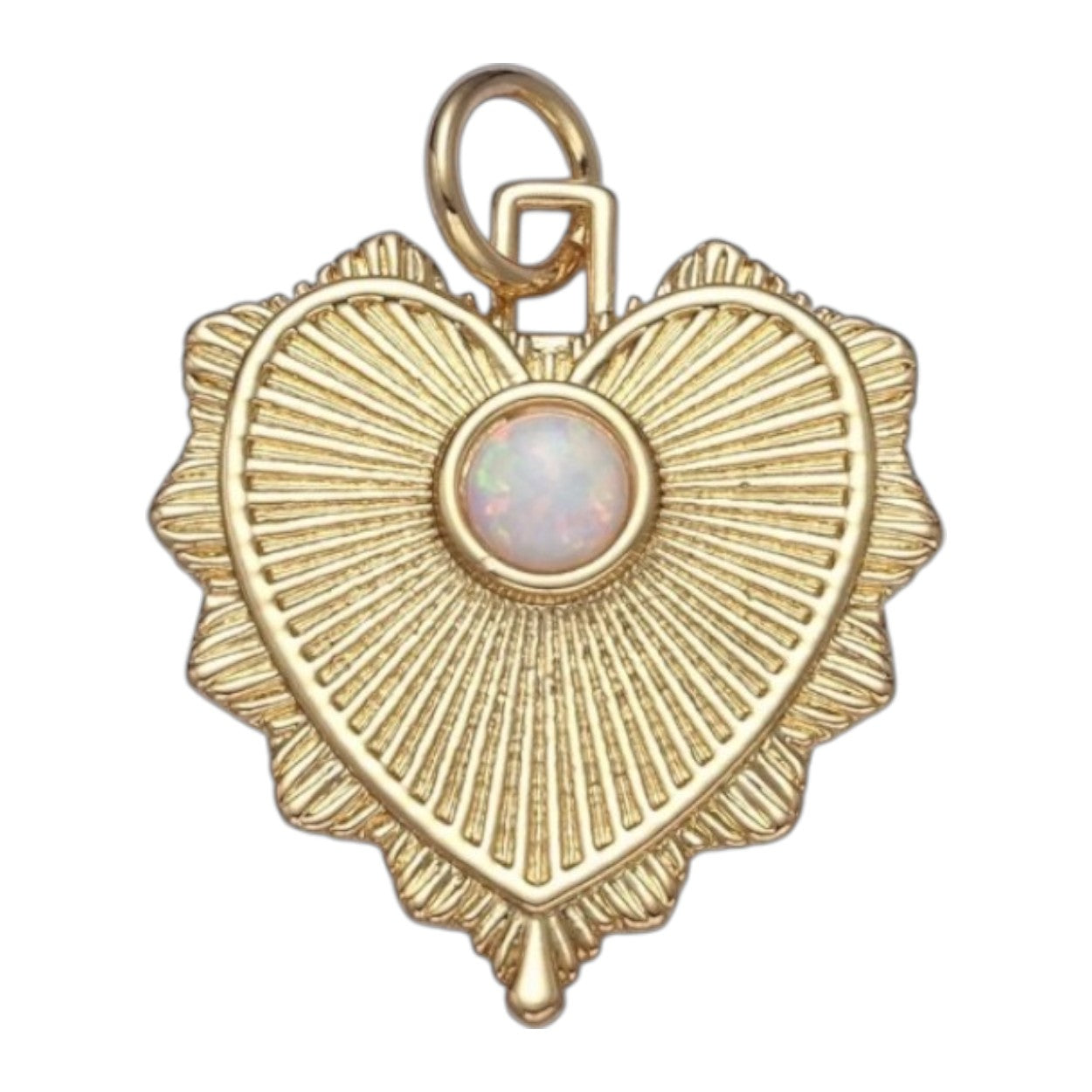 LARGE OPAL HEART CHARM
