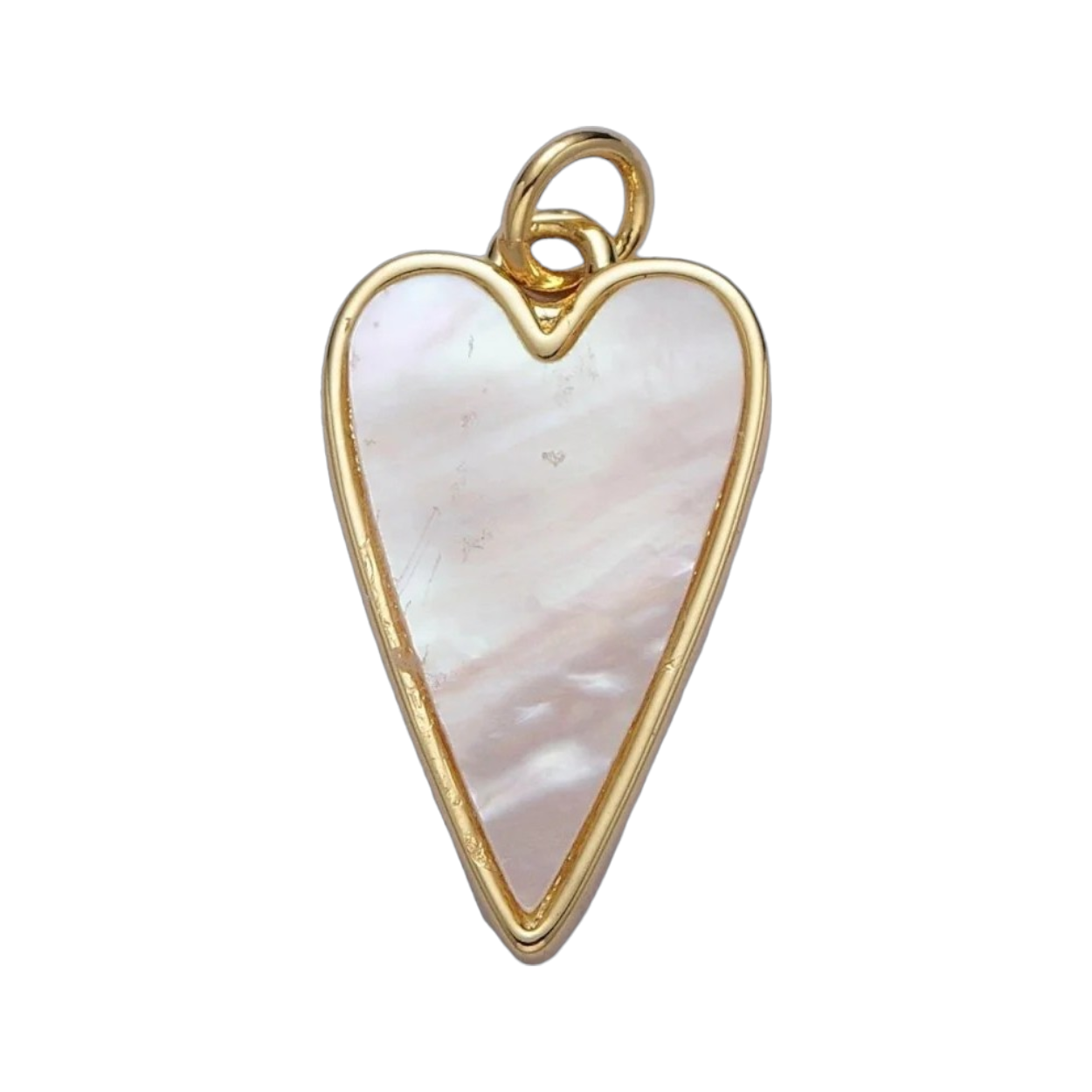 LONG PEARL HEART CHARM