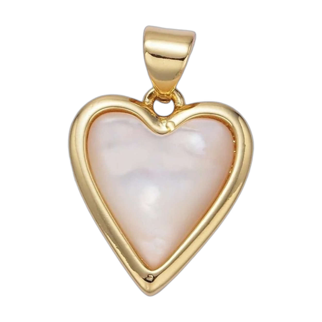 CHUNKY PEARL HEART CHARM
