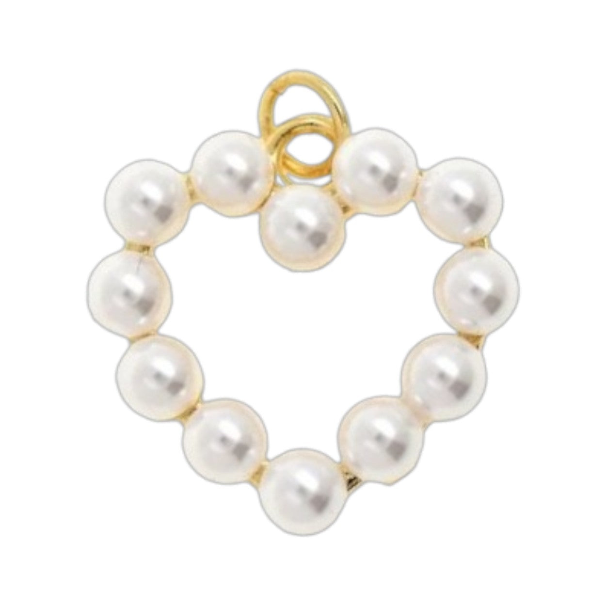 PEARL OUTLINE HEART CHARM