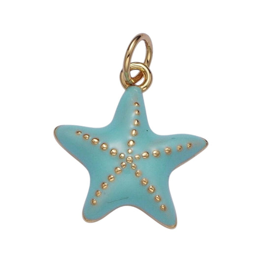 TURQUOISE STARFISH CHARM