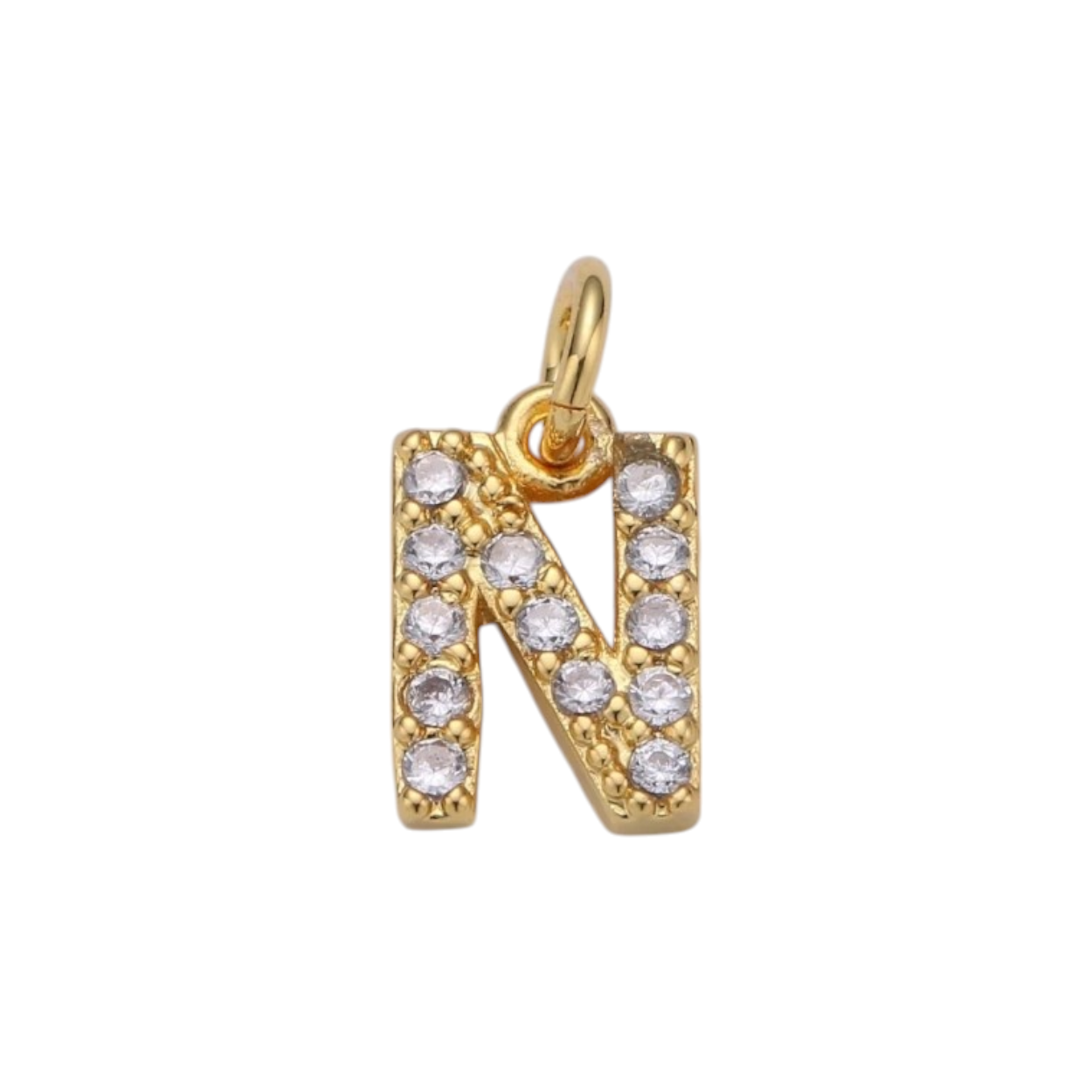 TINY CZ INITIAL CHARM