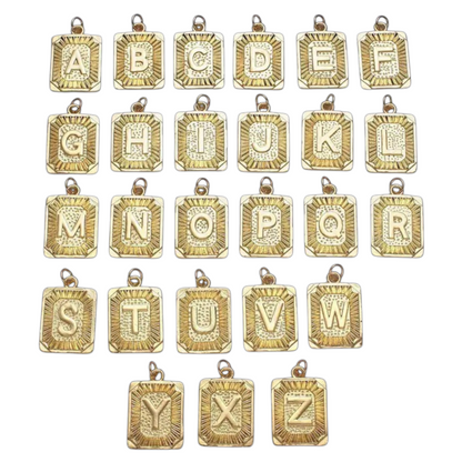 GOLD INITIAL TAG CHARM