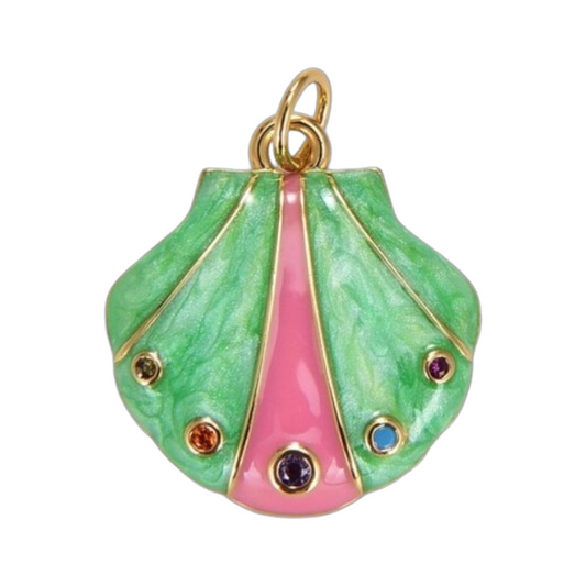 GREEN & PINK SHELL CHARM
