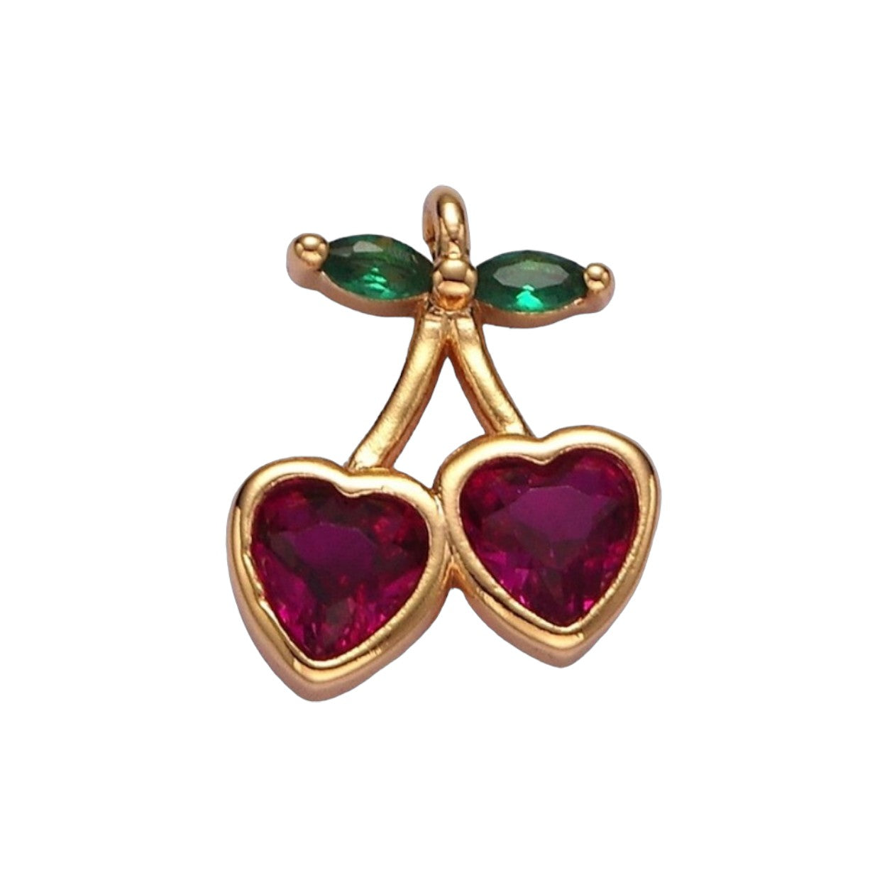 DAINTY CHERRY HEARTS CHARM