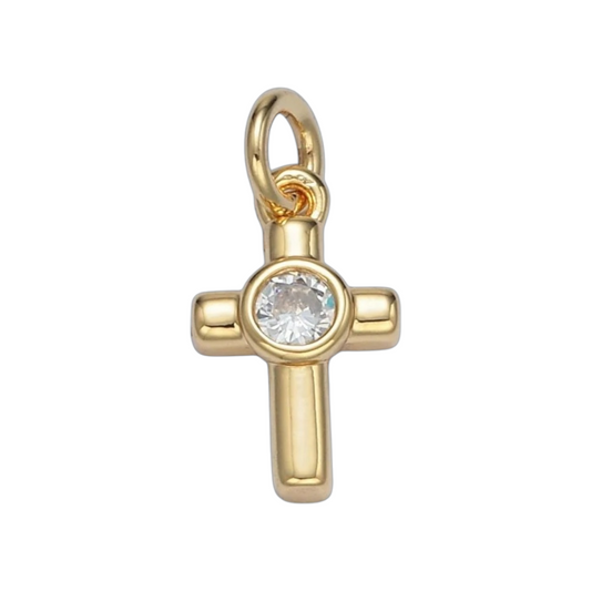 MINI GEM CROSS CHARM
