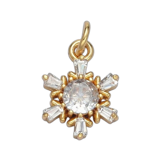 CZ SNOWFLAKE CHARM